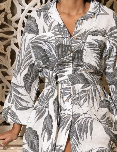 Хлопковая удлиненная рубашка Mia-Amore TENERIFE 5227 белый, Цвет: белый, Размеры: S/M, изображение 5