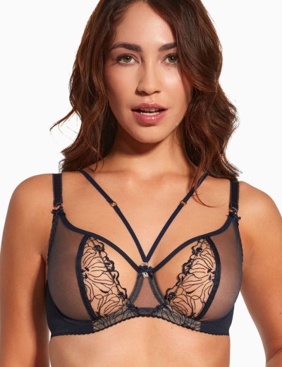 Мягкий балконет Bella Misteria SUBTLE TEMPTATION soft balconette NAVY BLUE, Цвет: темно-синий, Размеры: 65I, изображение 3