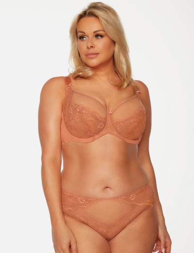 Бюстгальтер на большую грудь Bella Misteria APRICOT ILUSION soft MAXI, Цвет: персиковый, Размеры: 105G, изображение 4