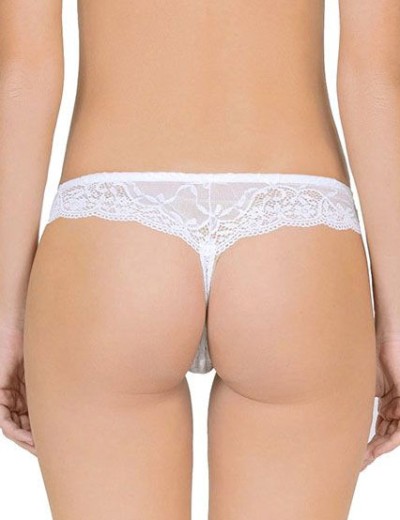 Трусы стринги кружевные Lormar CLASS str bianco, Цвет: bianco (белый), Размеры: L, изображение 2