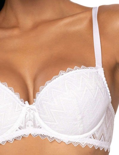 Бюстгальтер пуш-ап MAT ELIF M-3802-11 Bialy, Цвет: белый, Размеры: 65B, изображение 3