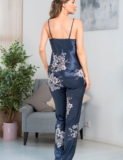 Комплект тройка из натурального шелка Mia-Amore ALEXANDRIA 3575, Цвет: темно-синий, Размеры: S, изображение 3