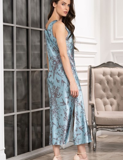 Сорочка длинная шелковая Mia-Amore PROSECCO 4228, Цвет: бирюзовый, Размеры: 3XL, изображение 2