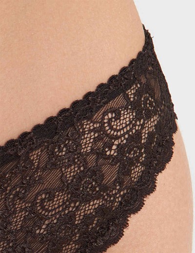 Кружевные трусы слипы Simona M 055 шоколад, Цвет: шоколад, Размеры: XL, изображение 2