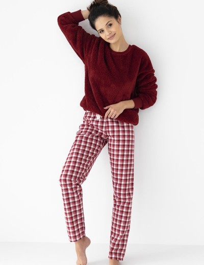 Домашний комплект с плюшевым свитшотом Sensis BESSIE, Цвет: бордовый, Размеры: L, изображение 2