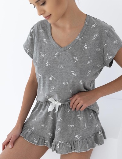Легкая пижама из хлопка Sensis CECILY, Цвет: серый, Размеры: S, изображение 2