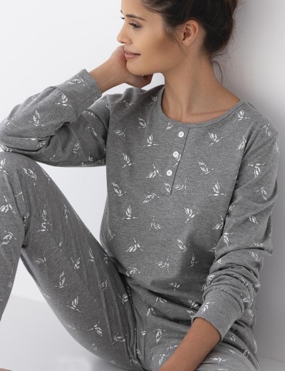 Хлопковая пижама со штанами Sensis NEPHELE, Цвет: серый, Размеры: M, изображение 3