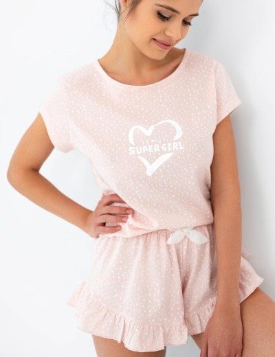 Пижама с шортами Sensis SUPER GIRL, Цвет: розовый, Размеры: L, изображение 3