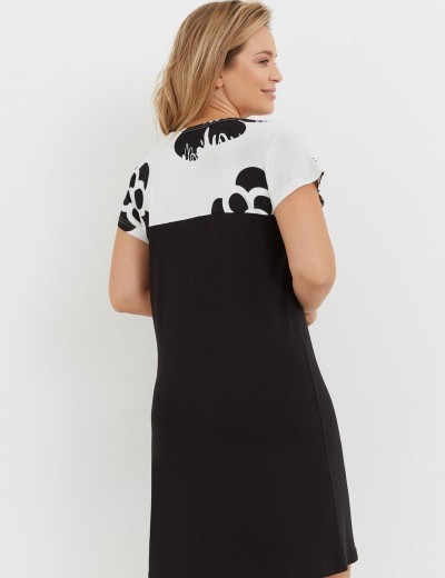 Сорочка женская De Lafense 742 ELLE, Цвет: экрю/черный, Размеры: M, изображение 2