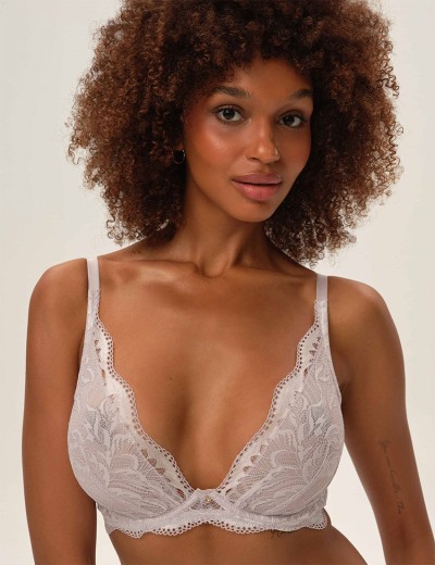 Кружевной мягкий бюстгальтер Esotiq KAVI 41860 светло-серый, Цвет: светло-серый, Размеры: 90D, изображение 3