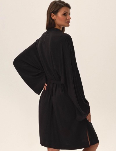 Халат-кимоно с широкими рукавами Esotiq 42049 JOYA черный, Цвет: черный, Размеры: L/XL, изображение 2