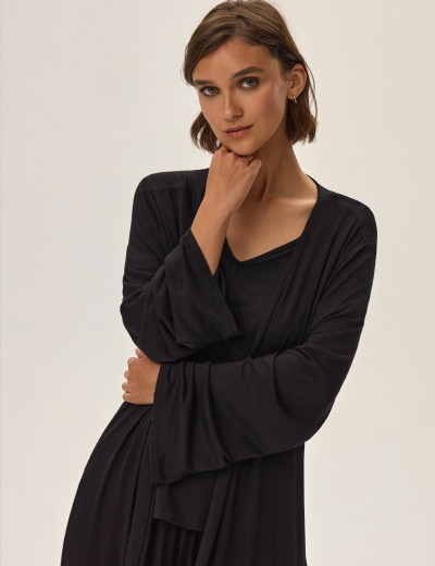 Длинный халат Esotiq 42063 JULIETTE черный, Цвет: черный, Размеры: M, изображение 2