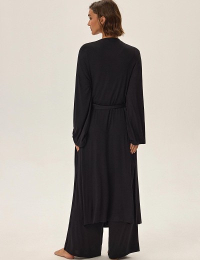 Длинный халат Esotiq 42063 JULIETTE черный, Цвет: черный, Размеры: M, изображение 3