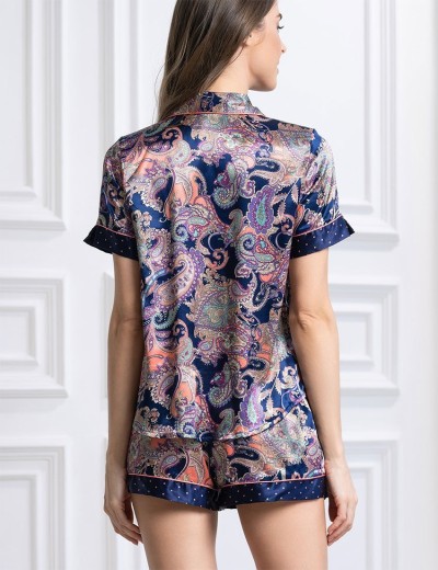 Шелковый костюм с шортами Mia-Amore ETRO 3514, Цвет: темно-синий, Размеры: M, изображение 2