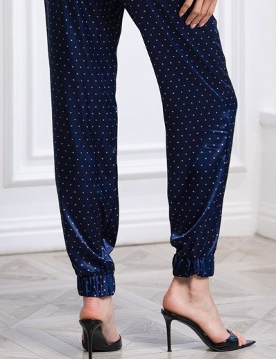 Шелковый домашний костюм Mia-Amore ETRO 3524, Цвет: темно-синий, Размеры: XS, изображение 5