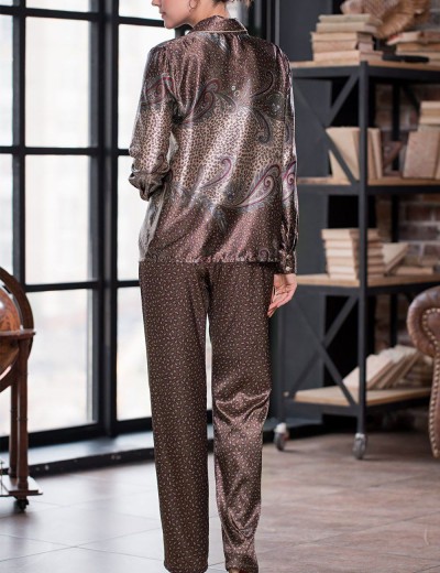 Пижама из натурального шёлка Mia-Amore MOKKA 3326, Цвет: мокка, Размеры: M, изображение 2