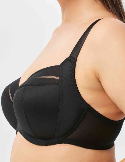 Бюстгальтер-минимайзер мягкий с подкроем Milavitsa 107630 черный с нюдом, Цвет: черный с нюдом, Размеры: 80G, изображение 2