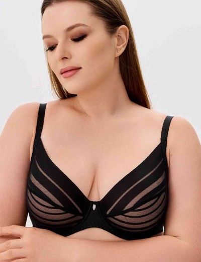 Бюстгальтер-минимайзер мягкий Milavitsa 127630 черный с нюдом, Цвет: черный с нюдом, Размеры: 85C, изображение 3
