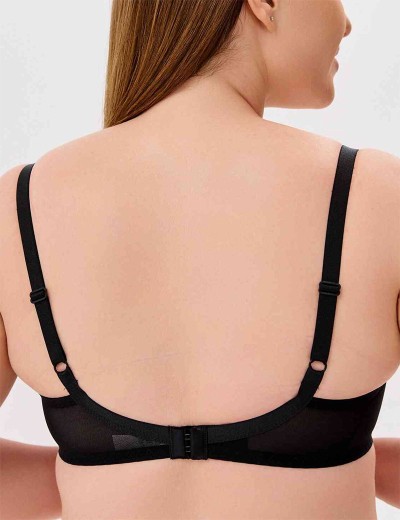 Бюстгальтер-минимайзер мягкий Milavitsa 127630 черный с нюдом, Цвет: черный с нюдом, Размеры: 85C, изображение 2