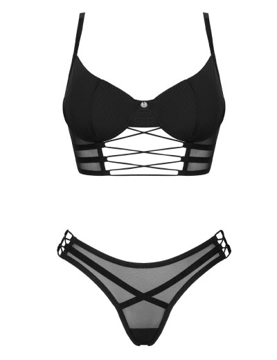 Сексуальный комплект Obsessive ROXELIA SET, Цвет: черный, Размеры: XL/2XL, изображение 3