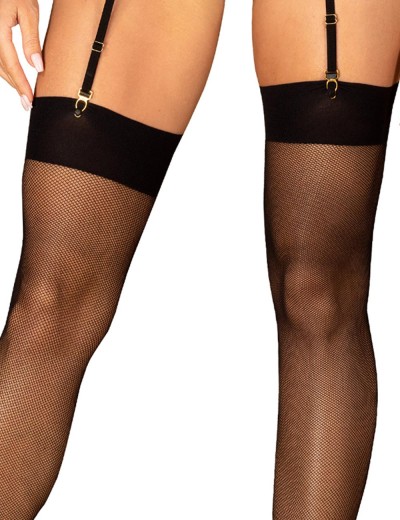 Черные чулки в сеточку Obsessive S823, Цвет: черный, Размеры: S/M/L, изображение 3