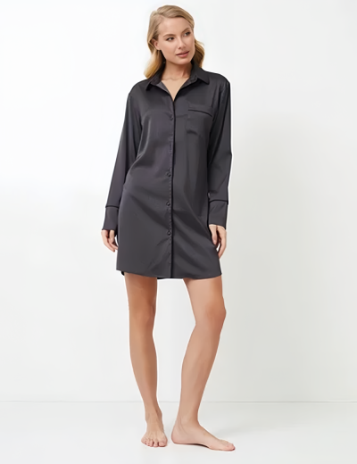 Домашняя рубашка Aruelle AGATHA, Цвет: графит, Размеры: XS, изображение 3