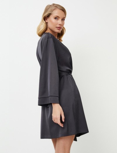 Халат с запахом Aruelle AURORA, Цвет: графит, Размеры: S, изображение 2