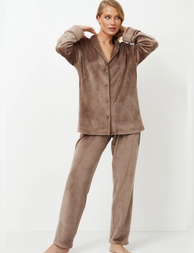 Теплая женская пижама Aruelle CHOCO, Цвет: кофейный, Размеры: XL, изображение 2