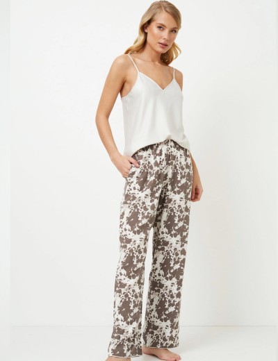 Домашний комплект из топа и брюк Aruelle CINNIE, Цвет: латте/молочный, Размеры: S, изображение 2