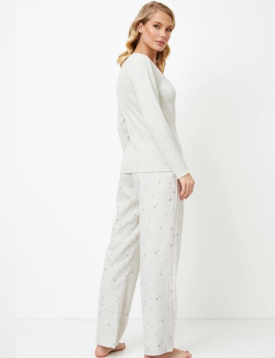 Пижама с фланелевыми брюками Aruelle DOREEN, Цвет: светло-серый, Размеры: XS, изображение 3