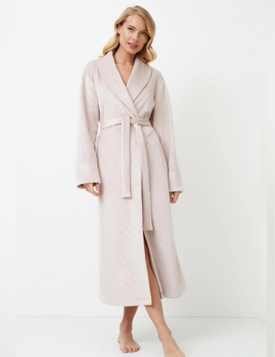 Длинный халат с запахом Aruelle ELLA, Цвет: светло-бежевый, Размеры: S, изображение 2