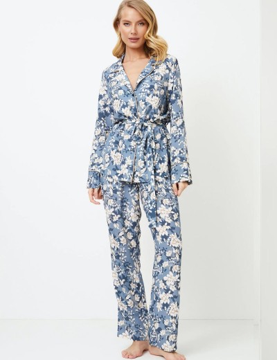 Пижама из вискозы Aruelle FRANCINE, Цвет: серо-голубой, Размеры: XS, изображение 2