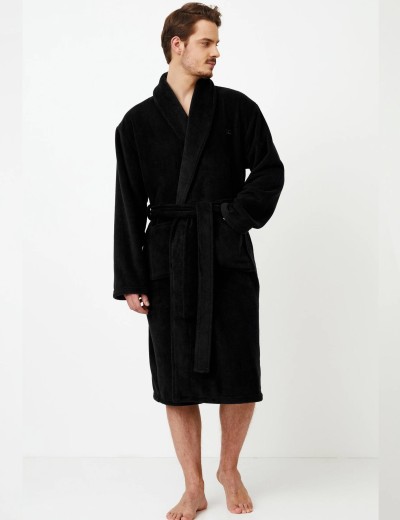 Теплый мужской халат Aruelle GERALD BLACK, Цвет: черный, Размеры: L, изображение 2