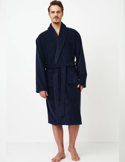 Теплый мужской халат Aruelle GERALD BLUE, Цвет: темно-синий, Размеры: M, изображение 2