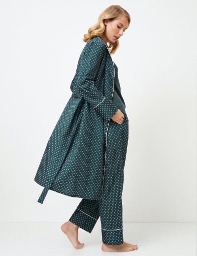 Хлопковый халат Aruelle GRISELLE, Цвет: зеленый, Размеры: M, изображение 4