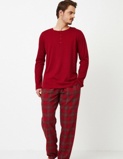 Пижама мужская с фланелевыми штанами Aruelle HARRY, Цвет: бургундское вино, Размеры: L, изображение 2