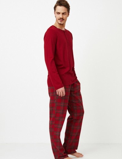 Пижама мужская с фланелевыми штанами Aruelle HARRY, Цвет: бургундское вино, Размеры: L, изображение 3