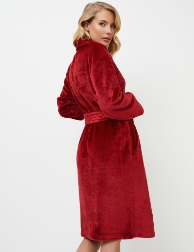 Плюшевый халат женский Aruelle HOLLY, Цвет: бургундское вино, Размеры: L, изображение 2