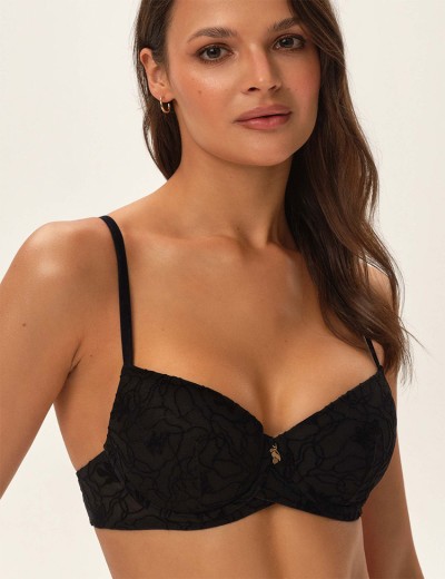 Бюстгальтер с пуш-ап вкладышами Esotiq ORGANIQUE 41780 черный, Цвет: черный, Размеры: 80C, изображение 6