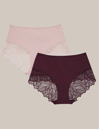 Хлопковые трусы в упаковке 2 шт Esotiq PINKY 42146 светло-розовый + сливовый, Цвет: светло-розовый+сливовый, Размеры: M, изображение 4