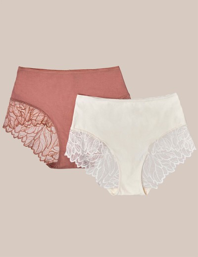 Хлопковые трусы в упаковке 2 шт Esotiq PINKY 42146 терракотовый + экрю, Цвет: терракотовый+экрю, Размеры: M, изображение 3