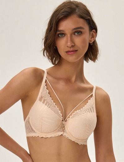 Бюстгальтер с пуш-ап вкладышами Esotiq ONIKA 41727 пудровый, Цвет: пудровый, Размеры: 70E, изображение 5