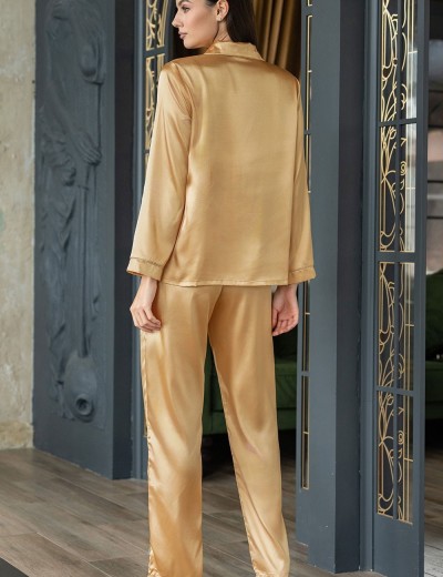 Пижама атласная Mia-Mella JULIA 8736 золотой, Цвет: золотой, Размеры: L, изображение 2