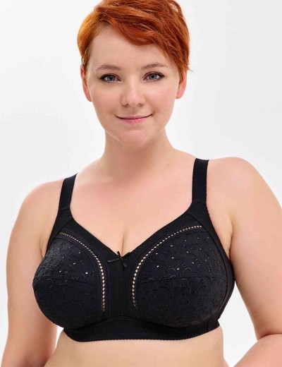 Мягкий хлопковый бюстгальтер без косточек Milavitsa 108180 / 118180 черный, Цвет: черный, Размеры: 80D, изображение 4