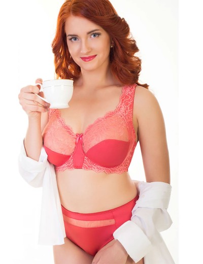 Бюстгальтер с усиленной бретелью Valmira 1113 коралл, Цвет: коралл, Размеры: 105F, изображение 5