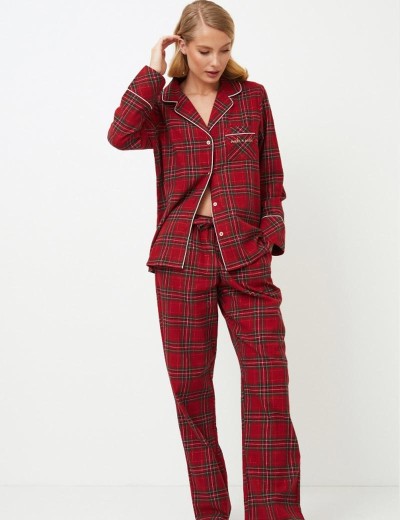 Фланелевая пижама с брюками Aruelle HOLLY, Цвет: бургундское вино, Размеры: 2XL, изображение 2