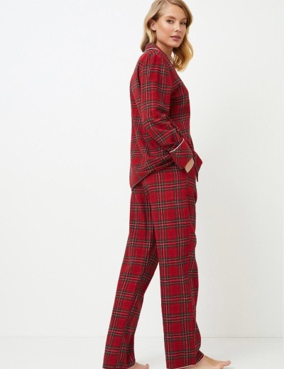 Фланелевая пижама с брюками Aruelle HOLLY, Цвет: бургундское вино, Размеры: 2XL, изображение 3
