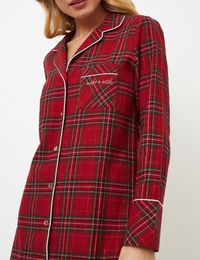 Фланелевая рубашка-халат Aruelle HOLLY, Цвет: бургундское вино, Размеры: XS, изображение 3