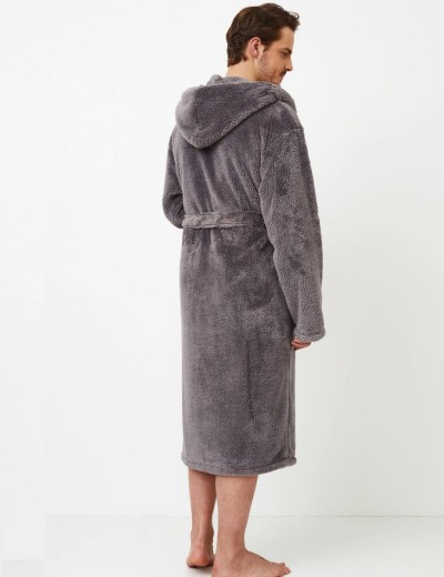 Мужской халат с капюшоном Aruelle JASON, Цвет: темно-серый, Размеры: XL, изображение 3