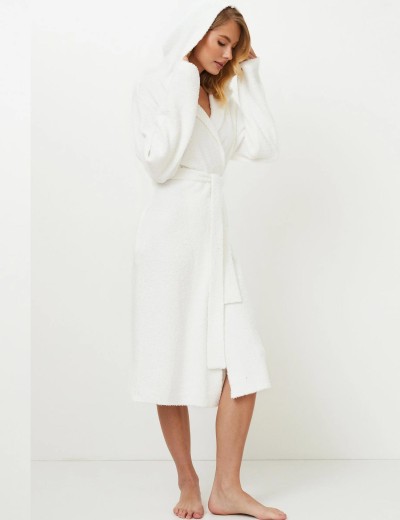 Белый пушистый халат Aruelle KEYLA, Цвет: белый, Размеры: M, изображение 2
